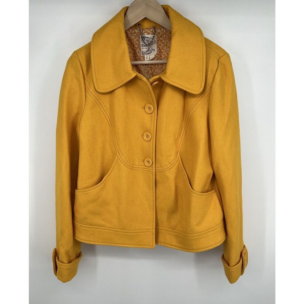 Tulle Mustard Yellow Pea Coat